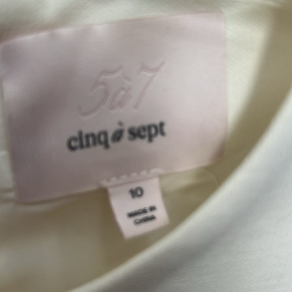 Cinq a Sept Cassaleigh Tie Waist Dress Ivory - Picture 3 of 4